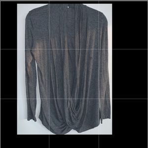 Boho v-neck, ruched bottom.